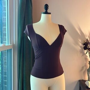 Free People Duo Corset Plunge Cami Top